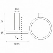 18W paviršinis lubų...