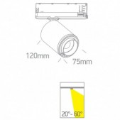 20W LED akcentinis bėgelio...