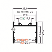 3m LED juostos profilio...