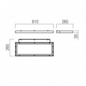 40W LED sieninis šviestuvas...