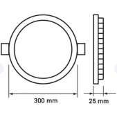 24W LED įmontuojama panelė...