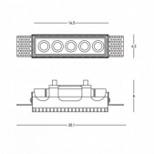 12W LED užglaistomas...