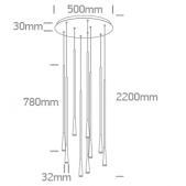 9x5W LED pakabinamas...