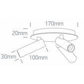 3x5W LED lubinis...