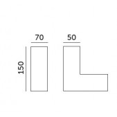8W LED L formos jungtis,...