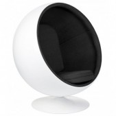 Fotelis BALL, juodos/baltos...