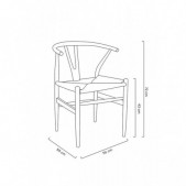 Kėdė WISHBONE, juoda/medžio...