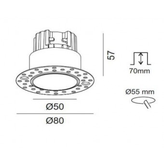 6,3W LED užglaistomas...