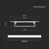 LED įleidžiamas profilis su...