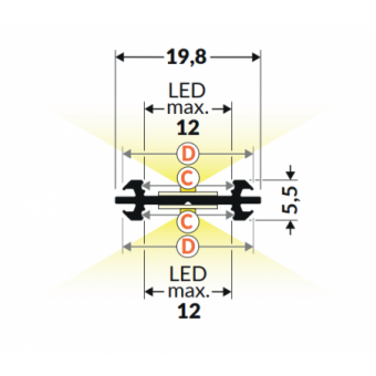 LED juostos profilis ARC12...