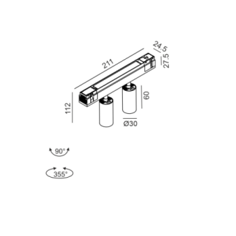 2x4,5W LED šviestuvas TUB S...