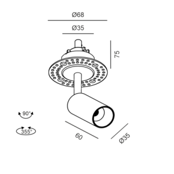 4,5W LED užglaistomas...