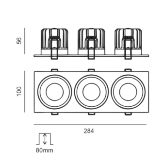 3x9W LED įleidžiamas...