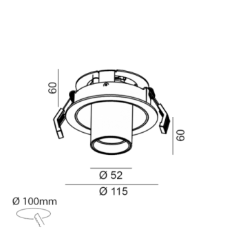 9W LED įleidžiamo montavimo...