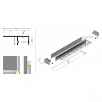 3m LED juostos profilis...