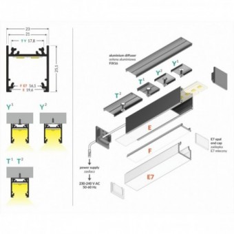 LED juostos profilis...