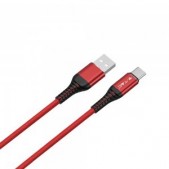 1m type-c USB laidas, raudonas