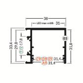 3m LED juostos profilio...
