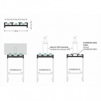 3m LED profilis COMBO30-02,...