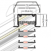 3m LED juostos profilis...