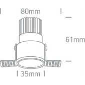 3W LED užglaistomas...