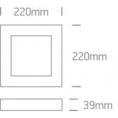 22W LED plafonas, juodas,...