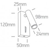 3W LED sieninis šviestuvas-...