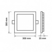 24W LED įleidžiama panelė,...