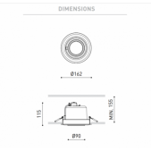 12W LED įleidžiamas...