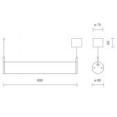9W LED pakabinamas...
