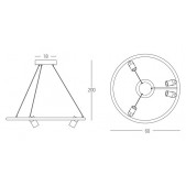 27W + 4x5W LED pakabinamas...