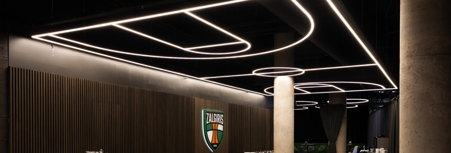 Išskirtinis apšvietimo sprendimas „Žalgirio“ arenos VIP ložei